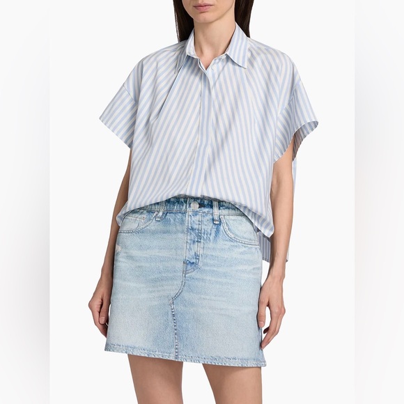 NWT Rag & Bone Martha Striped Cotton Poplin Boxy Shirt Sz S - Picture 2 of 9